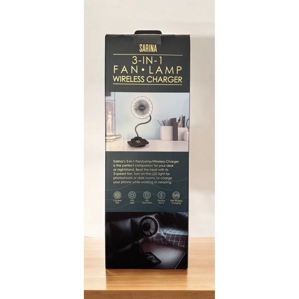 SARINA 3 IN 1 FAN LAMP Wireless Charger